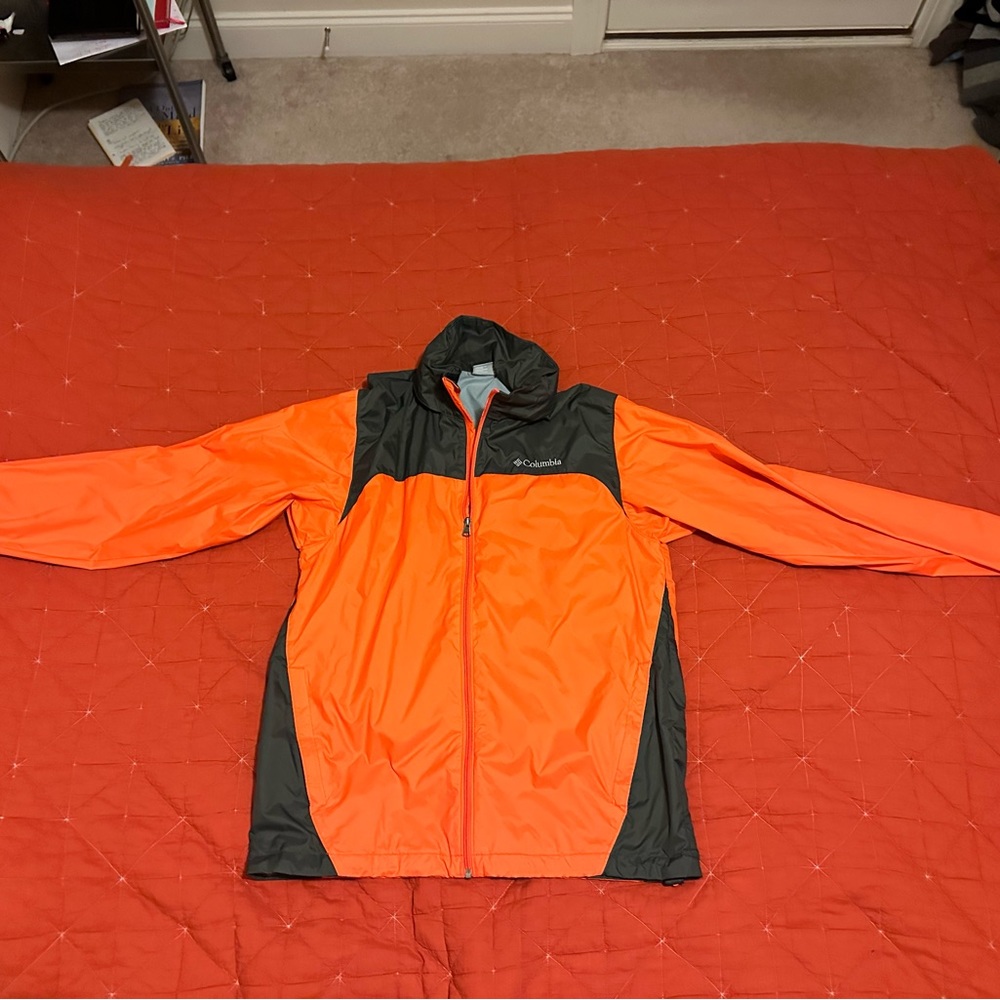 Columbia rain jacket - orange and grey